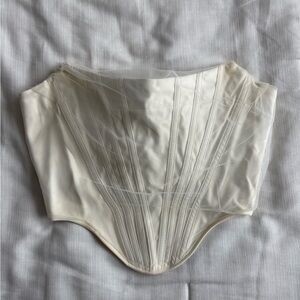 Windsor White Ivory Corset Crop Top - Bachelorette Party